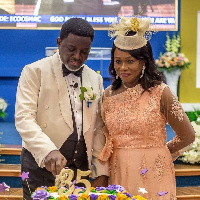 Bishop Agyinasare & wife, Rev Vivian Agyinasare renewed their vows on their 35th wedding anniversary