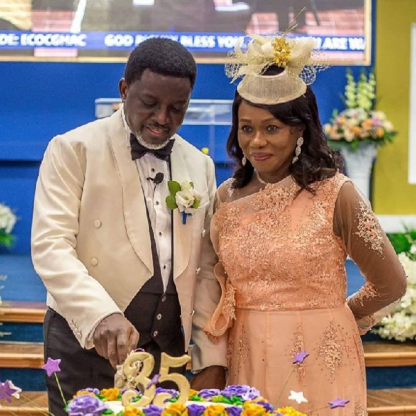 Founder of Perez Chapel International, Bishop Charles Agyinasare with wife,  Rev Vivian Agyinasare