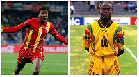 Asamoah Gyan and Abedi Ayew Pele