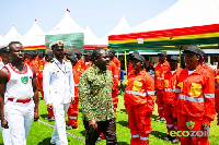 Kwaku Ofori Asiama inspecting the trained lifeguards