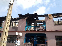 A two-storey building at Asafo YF in Kumasi was gutted by fire