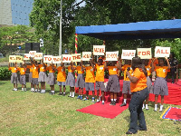 Nana Oye Lithur, Minister for Gender with some school kids