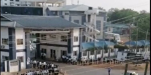 Long queue at the University of Professional Studies, Accra