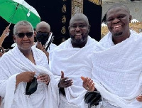 Aliko Dangote with Habib Iddrisu and Mustapha Ussif