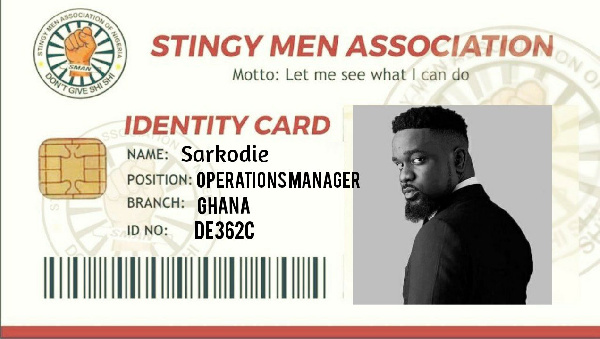 Sarkodie has been designated Operations Manager of the viral 'Stingy Men Association'