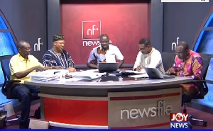 Samson Lardy Anyenini and panelists on Joynews File