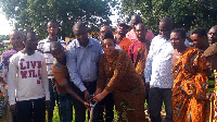 Shai Osudoku MP [C] cutting sod for the construction of some projects