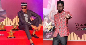 Musicians Kofi Kinaata and Kuami Eugene