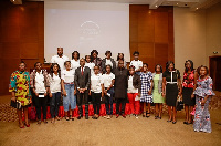 Tahiriou Gourouza, fifth from left in a group photograph with some participants after the launch