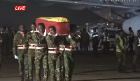 Christian Atsu's coffin carried by the soldiers