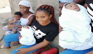 The new born baby was rescued by Faith Lebene Vibah