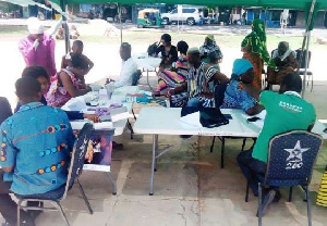 A cross section of the public during the health screening exercise