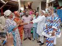 Nii Benjamin Tetteh Yemoh making the donation