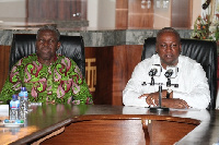 President Mahama [R] and vice President Amissah Arthur