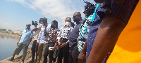 The Minister was in the company of the MP for the area, Zanetor Agyeman Rawlings