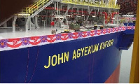 Image of FPSO John Agyekum Kufuor at Keppel shipyard in Singapore