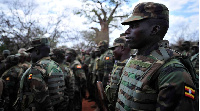 Soldiers stationed at frontline military bases in Lower Shabelle, Somalia.