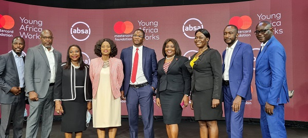 Officials of Absa Bank Ghana and Mastercard Foundation