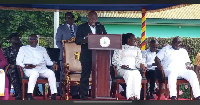 President Akufo-Addo in suit and Dr Bawumia in white (left)