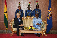 EU ambassador to Ghana William Hanna with Prez Mahama