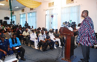 Benjamin Kunbuor, addressing the media