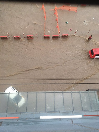 The roads got submerged following a downpour in the early hours of the day