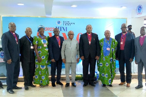 The Moderator (fourth right) made these remarks at the 2022 “Synod” meeting held in Accra