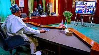 President Muhammadu Buhari during the virtual meeting