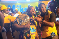 Ahmed Boakye with the 2020 Ghana's Strongest title