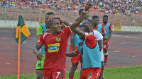 Obed Owusu Ansah celebrating his goal