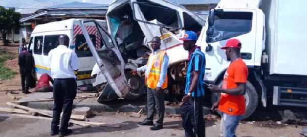 The accident occurred around 2:30 PM when a truck traveling from Accra to Kumasi