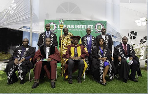 Director of Thrivus, Dr. Kenneth Frimpong in a pose with the newly admitted students