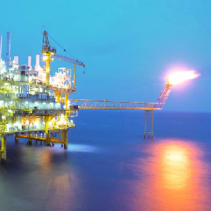 File photo: An oil rig at sea