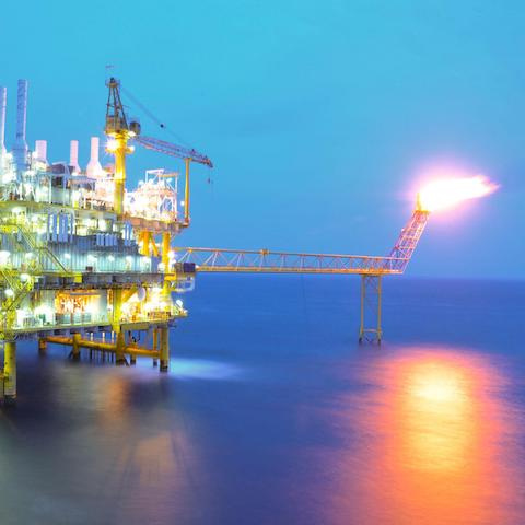 File photo: An oil rig at sea