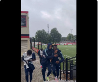 Kudus Mohammed (right) with his Ajax teammates