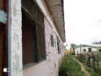 Windows of the Sawla community centre have been destroyed