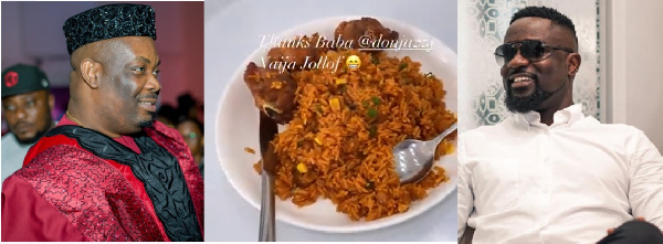 Don Jazzy's jollof he prepared for Sarkodie