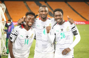 Gyasi (right) with some of his teammates