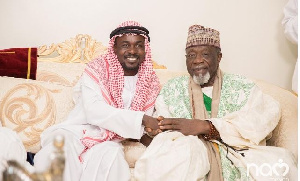 CEO of Zylofon Media, Nana Appiah Mensah with the Dagomba chief, Sheikh Abdul Kaadiru Taahiru