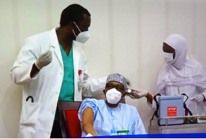 Buhari was vaccinated by his personal physician, Dr. Suhayb Sanusi