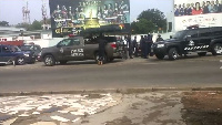 Police at the premises of the TV3 Network Company Ltd