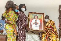 Vice presidential candidate of NDC, Prof Naana Jane Opoku-Agyemang with Nana Kobina Nketsia V