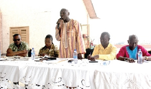 File photo: Alhaji Idris Hassan addressing a gathering