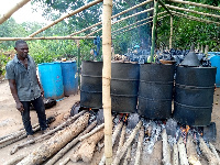 He currently produces about five barrels of akpeteshie in a month