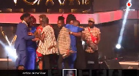 Bullet, manager of the late Ebony and her family on stage to receive her award