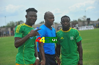 Derrick Sasraku, a referee and Elvis Opoku