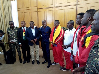 Sports Minister Nii Lante Vanderpuye with the Black Cranes