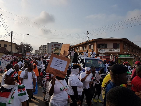 Scores of party members have gathered for the walk