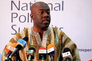 Deputy Information Minister, Kojo Oppong Nkrumah launching the Summit