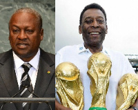 John Dramani Mahama (left), Pele (right)